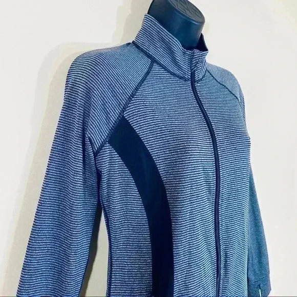 Ideology Striped Zip Athletic Sweatshirt Jacket - Picture 4 of 13